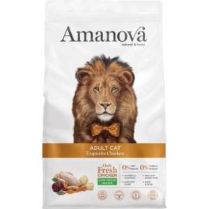 Amanova adult cat exquisite chicken - пълноценна храна за пораснали котки от всички породи, с Пиле и пащърнак - 6 кг, Испания - 33116