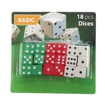 VETRO-PLUS Sada hracích kostek 18 ks