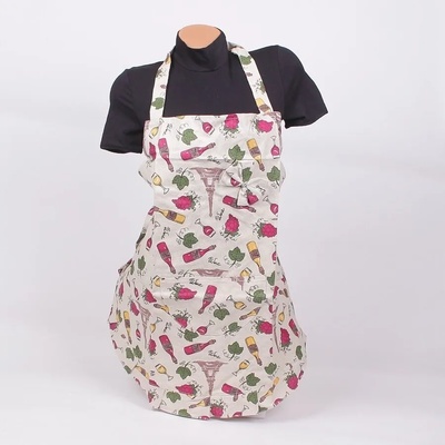 Бежова престилка за готвене с ефектни картинки