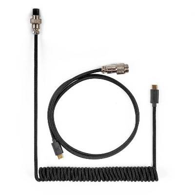 Кабел за клавиатура Keychron Coiled Aviator Custom USB Cable, USB-C - USB-C, Черен (KEYCHRON-ACC-Cab-B)