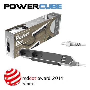 Powerbar 2 zásuvky, 2x USB, 1,5m