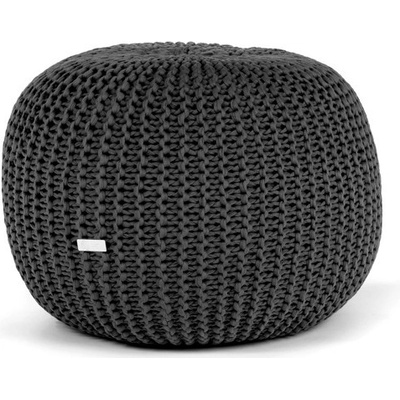 Justin Design Pletený puf střední šedý tmavý
