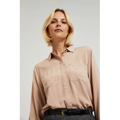 Moodo Вискозна бежова риза с джобове Moodo Moodo | Kafyav | ЖЕНИ | XS