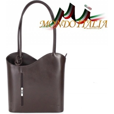Made In Italy kožená kabelka 113 tmavohnedá