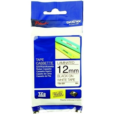 Páska Brother 12mm TZE231, čierna na bielu