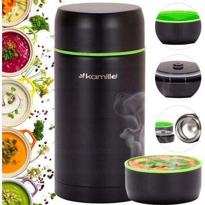 Kamille Obedový termobox KM 500 ml čierny zelený