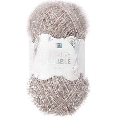Rico design háčkovací příze na výrobu žínek Creative Bubble odstín 011 šedo-stříbrná - 1 ks