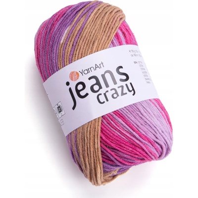 Priadza YarnArt JEANS CRAZY ombre RUŽOVO-BÉŽOVO-FIALOVÁ 8217