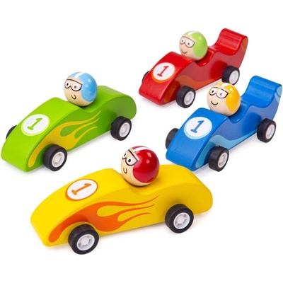 Bigjigs Toys Barevné dřevěné závodní auto 1ks BJ992