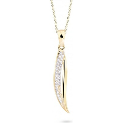 Cutie Jewellery Trblietavý prívesok zo žltého zlata so zirkónmi Z8047 40 10 X 1