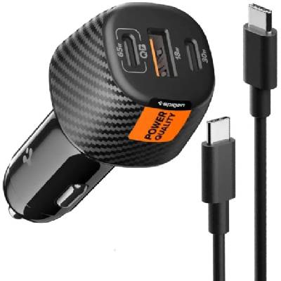 Основен комплект за кола с портове 2x USB-C / USB-A и кабел USB-C към USB-C - 113W - 1 m - черен (92164)