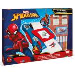 Multiprint Комплект за създаване на стикери Spiderman с 12 флумастери, 50 стикери, 7 печата и книжка за оцветяване