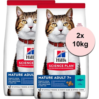 HILL'S Hill s Science Plan гранули за стари котки с риба тон 2 x 10 кг