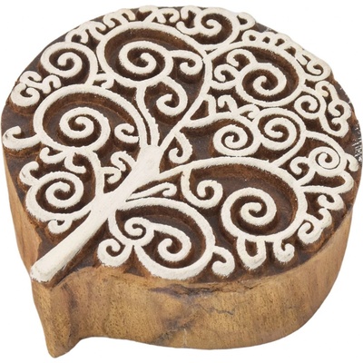Sanu Babu Vyřezávané razítko Strom života palisandr 6x6cm