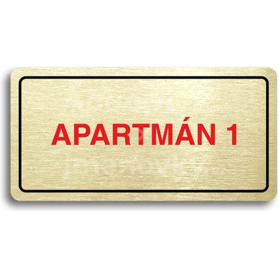 ACCEPT Piktogram APARTMÁN 1 - zlatá tabulka - barevný tisk