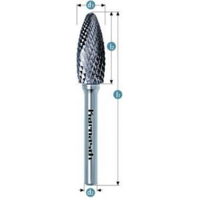 Karnasch Professional Tools Fréza na kov Karnasch Plamínek D 8,0×20 S6 L65 mm, nepovlakovaná, HP-1