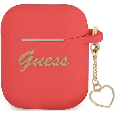 Guess Калъф Guess GUA2LSCHSR за AirPods, червен, силикон, Charm Heart Collection (GUA2LSCHSR)
