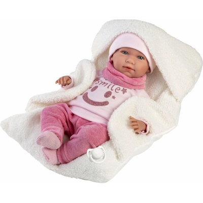 Llorens 74140 New Born realistické miminko se zvuky a měkkým látkovým tělem 42 cm