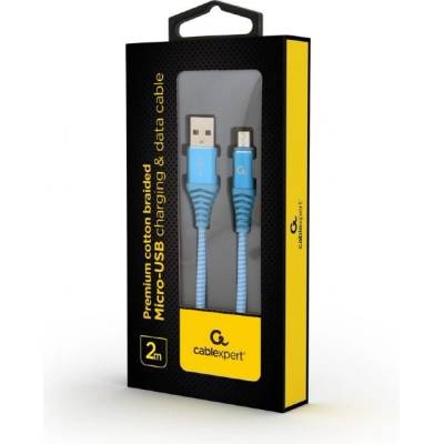 Gembird CC-USB2B-AMMBM-2M-VW USB 2.0, Micro-USB B, USB A, modrý, bílý