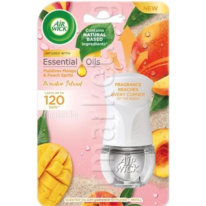Air Wick Електрически ароматизатор машинка+пълнител Air Wick Essential Oils с етерични масла 19мл - Mango &Peatch Spritz (3657)