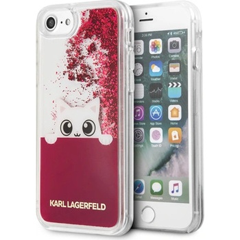 Púzdro Karl Lagerfeld Peek a Boo TPU Case Glitter Fuchsia iPhone 7/8
