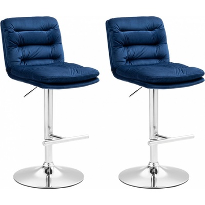 Design-Shop Damar samet Modrá / chrom 2 ks