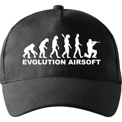 Evolúcia airsoft so zahnutým šiltom a látkovou sponou Čierna
