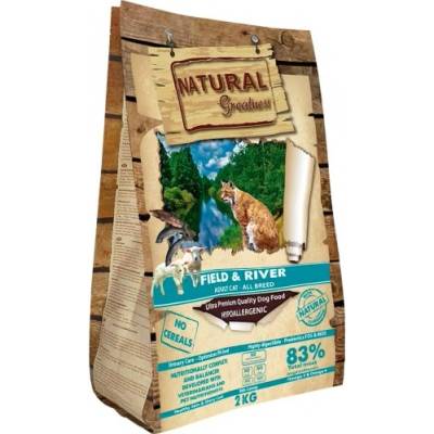 Natural Greatness Field River 83% meat - хипоалергенна храна подходяща за израснали и възрастни котки, с 83% месо от сьомга и агне 15 кг ASC40SL15