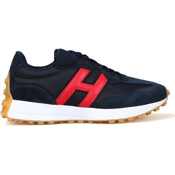 Hammer Jack Мъжки спортни обувки от естествена кожа - Тъмносини с Червен #369010 (369010_Тъмносин)