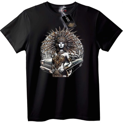 NOONEBRAND Тениска Ацтекска Богиня и Винтидж Кола - 4XL, White