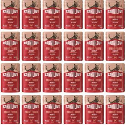 CARNILOVE Cat Pouch Gravy Rabbit Kittens 24 x 85 g
