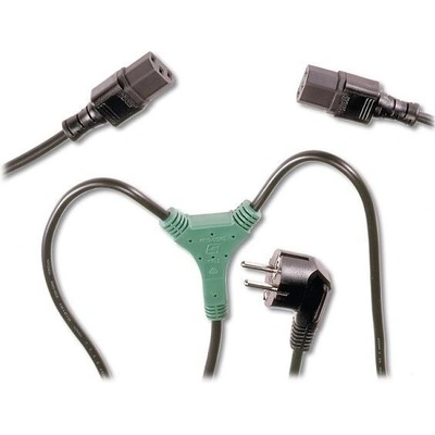 PremiumCord Kabel síťový 230V, Y-kabel přívodní M-2x F kpspy