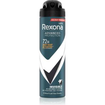 Rexona Men Advanced Protection антиперспирант срещу бели и жълти петна 72 ч. за мъже Invisible 150ml