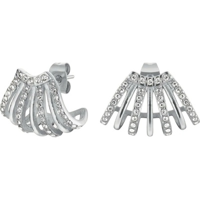 Rosefield Oslnivé oceľové náušnice s kryštálmi Swarovski JECCS-J1030