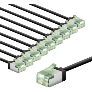 Goobay CAT 8.1 Network Cable in a 10-Pack / Shielded Patch Cables, super-flexible, U/FTP/CU Ethernet Cables, PiMF, LSZH/Cat 8.1 Cables with 10Gbits / Black / 10x3m, 79505 (79505)