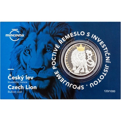 Česká mincovna Stříbrná mince Český lev 2026 selekt. pokov Au proof 1 oz – Zboží Dáma