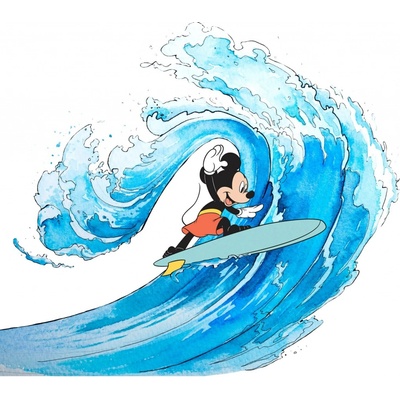 Komar Vliesová fototapeta Mickey Surfing rozměry 300 x 280 cm