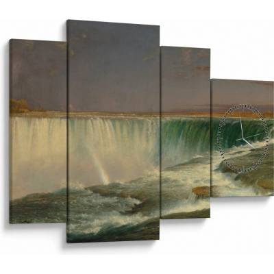 Obraz - Frederic Edwin Church, Niagara, reprodukcia (s hodinami), štvordielne 110x75 cm s hodinami