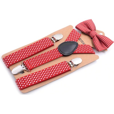 Amparo Miranda dětský set motýlek a kšandy MF02 červený