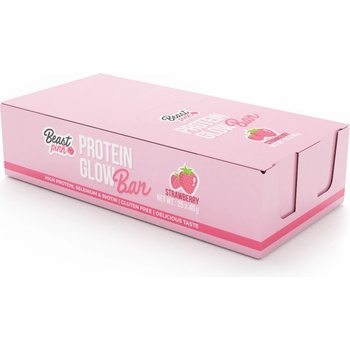 GymBeam BeastPink Протеинов бар GlowBar 25 x 40 g ягода
