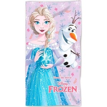 MLC Bavlnená plážová osuška Ľadové kráľovstvo Frozen motív Elsa a Olaf 70 x 140 cm