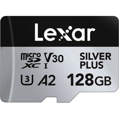 Lexar 128GB H-P Silver Plus microSDHC LMSSIPL128G-BNANG