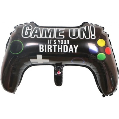 PartyDeco Balónek fóliový Gamepad 75 x 52 cm