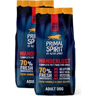 Primal Spirit Dog 70% Wanderlust 2 x 12 kg