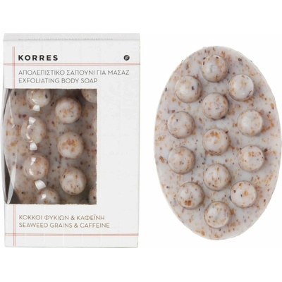 Korres Seaweed Grains & Kaffeine peelingové mydlo na celulitídu 125 g