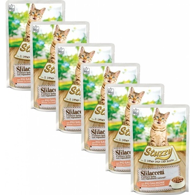 Stuzzy Cat Shreds trhané mäso z lososa 6 x 85 g