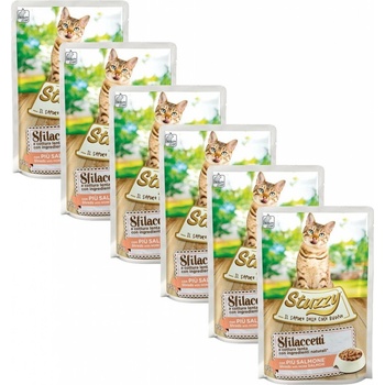 Stuzzy Cat Shreds trhané mäso z lososa 6 x 85 g