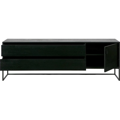 Черна маса за телевизор от масивен ясен 180x61x44 cm Silas - WOOOD (373651-BN)