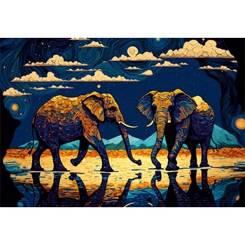 ROOVI - Puzzle Vibrant Elephants - 1 000 piese