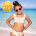 Swim Essentials : Бански от две части с къдрички с размери от 0 до 6 години "Οffwhite khaki leopard (SWE-2020SE525)